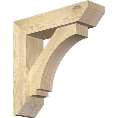 Ekena Millwork Imperial Slat Rough Sawn Bracket w/ Offset Brace, Douglas Fir, 6"W x 22"D x 22"H BKT0604X22X22IMP06RDF